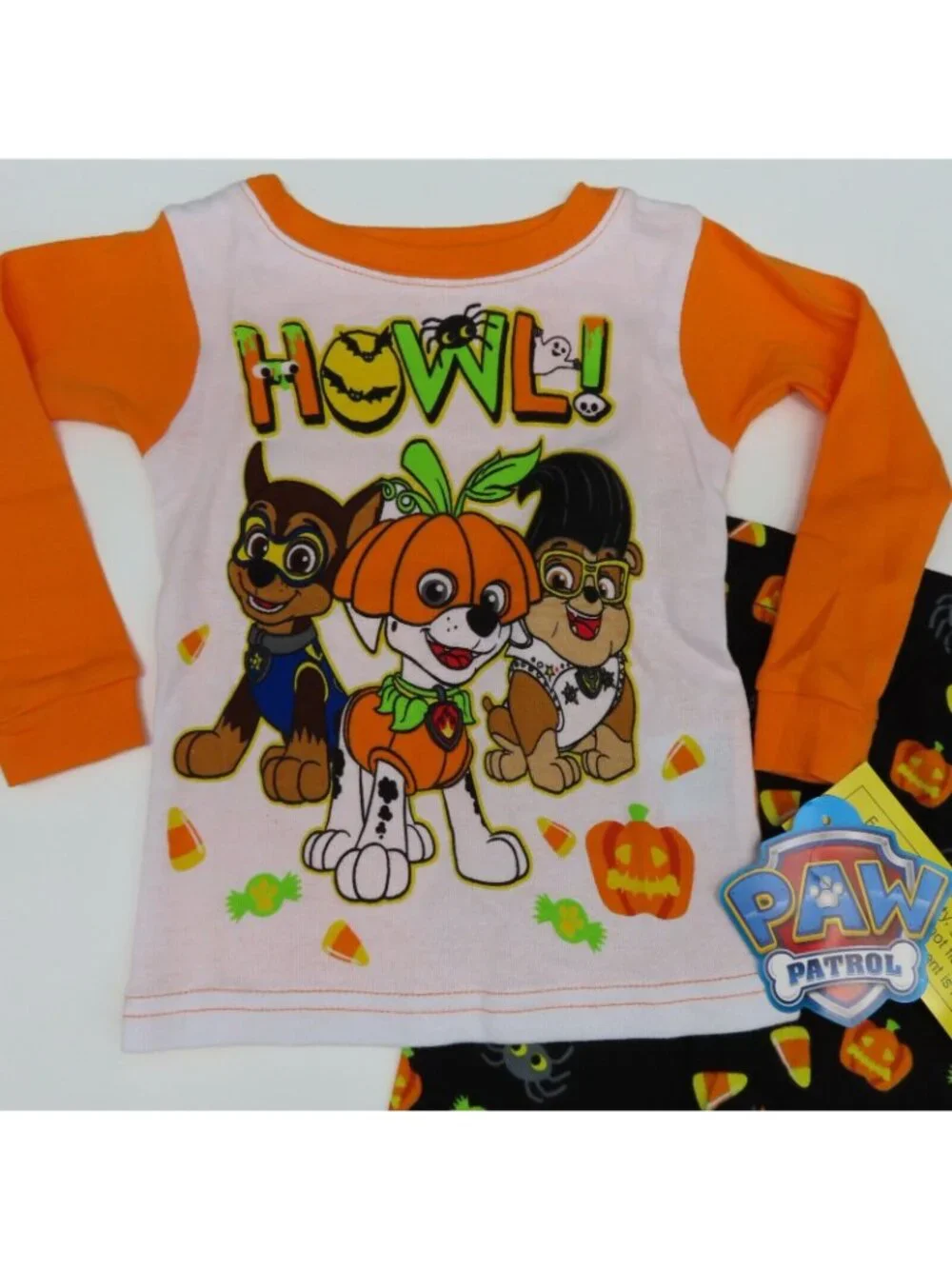 NEW Nickelodeon Paw Patrol 18M Baby Glow in the Dark Dog Howl Halloween Pajamas